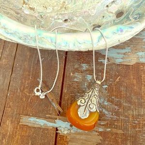 Boho Sterling And Semiprecious Stone Necklace